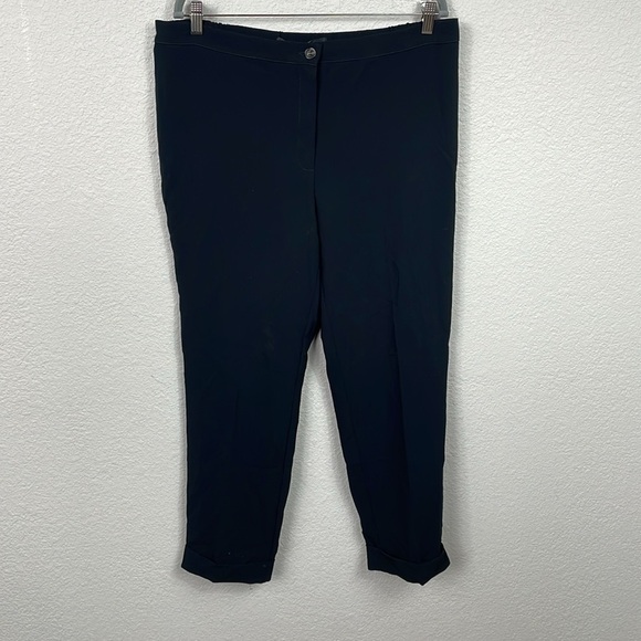 Marina Rinaldi Cady Trousers Black Career Office Pants Stretch Waist Plus Sz 16 - Picture 3 of 12